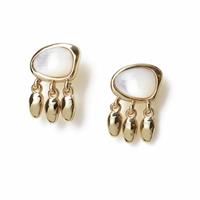 Freedom Gold Tone Mother of Pearl Mini Drop Earrings