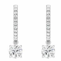 Pure Brilliance 9ct White Gold 2.33ct Lab Grown Diamond Round Hoop Earrings