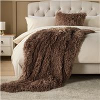 Argos Home Mongolian Fur Throw - Mocha - 150x125cm
