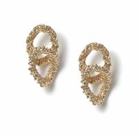 Freedom Gold Tone Textured Link Drop Earrings