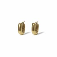 Freedom Gold Tone Stainless Steel Chunky Hoop Earrings