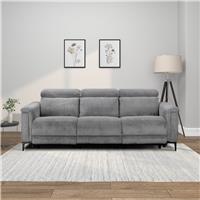Dorel Lund Fabric 3 Seater Power Recliner Sofa - Grey