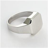 Revere Sterling Silver Rhodium plate Signet Ring - Medium