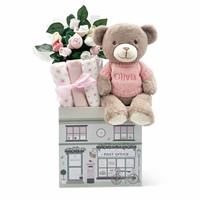 Babyblooms Personalised Bear And Welcome Baby Hamper - Pink