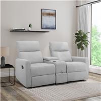 Dorel Daoulas Fabric 2 Seater Recliner Sofa - Light Grey