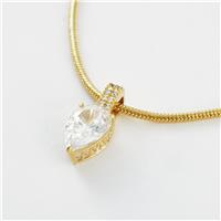 Revere Gold Plated Sterling Silver Cubic Zirconia Snake Chain Pendant Necklace