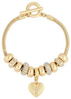 Lipsy Gold Plated T-Bar Coin Charm Bracelet