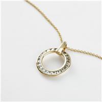 Revere Gold Plated Sterling Silver Cubic Zirconia Circle Pendant Necklace