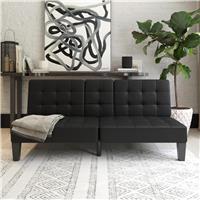 Dorel Adalynn Faux Leather Clic Clac Sofa Bed - Black