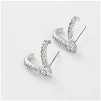 Revere 925 Sterling Silver Cubic Zirconia Stones Upside-Down V Stud Earrings
