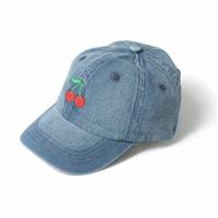 Flitzy Embroidered Cherry Denim Baseball Cap Small/Medium