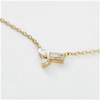 Revere Gold Plated Sterling Silver Trio Cubic Zirconia Pendant Necklace