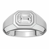 Pure Brilliance 9ct White Gold 1.00ct Diamond Signet Ring - T