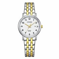 Citizen Two Tone Quartz White Dial Stainless Steel Bracelet Watch