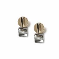 Freedom Two Tone Mixed Shape Drop Earrings