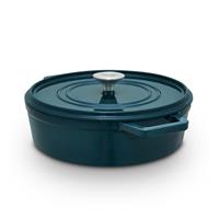 Barbary and Oak Nattura Teal Cast Iron 28cm Casserole Dish