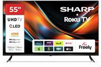 Sharp 55 Inch C55JJ6425KB Smart Roku 4K UHD QLED Freely TV
