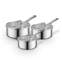 Surlatable 3 Piece Stainless Steel Saucepan Set