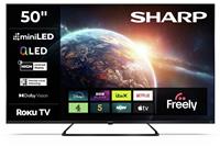 Sharp 50 Inch 4T-C50JH6425KB Smart Roku 4K UHD HDR Mini LED Freely TV