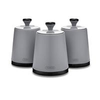 Tower Sera 1.3 Litre Carbon Steel Set of 3 Food Storage Canisters - Grey