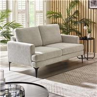 Julian Bowen Carrera Fabric 2 Seater Sofa Metal Feet - Cream