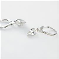 Revere 925 Sterling Silver Cubic Zirconia Pear Shaped Drop Earrings