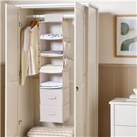Argos Home 6 Compartment Wardrobe Hanging Storage - Beige