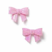 Flitzy Pink Sequin Mini Bow Hair Clips