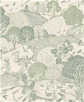 Arthouse Country Landscape Sage Green Wallpaper