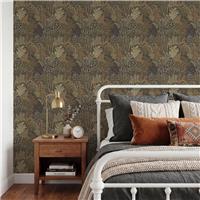 Arthouse Illustrated Foliage Rust Wallpaper