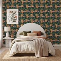 Arthouse Jungle Leopard Dark Green Wallpaper