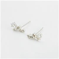 Revere Sterling Silver Cubic Zirconia Stones Climber Stud Earrings
