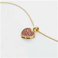 Revere 1 Micron Gold Plated 925 Sterling Silver Pink Stone Heart Necklace