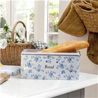 Viewquest Laura Ashley Carbon Steel China Rose Bread Bin - White