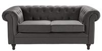 Habitat Chesterfield Velvet 2 Seater Sofa - Charcoal