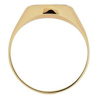 Revere Mens 9ct Yellow Gold Onyx Stripe Ring - Q