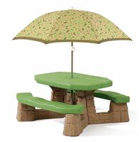 Step2 Nature Picnic Table with Yellow Umbrella