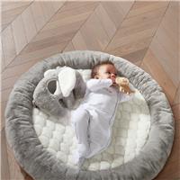 Mamas & Papas Comfy Padded Faux Fur Baby Playmat - Grey