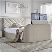 Time4Sleep Sanderson Kingsize Side Lift Ottoman TV Bed - Beige