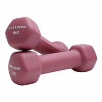 Northern Neoprene Hex Dumbbells Pink - 2 x 1kg