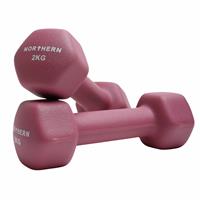 Northern Neoprene Hex Dumbbells Pink - 2 x 2kg