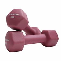 Northern Neoprene Hex Dumbbells Pink - 2 x 3kg