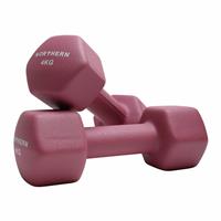 Northern Neoprene Hex Dumbbells Pink - 2 x 4kg