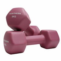 Northern Neoprene Hex Dumbbells Pink - 2 x 5kg