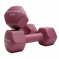 Northern Neoprene Hex Dumbbells Pink - 2 x 6kg
