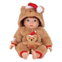 Tiny Treasures Christmas Teddy Baby Doll - 44cm