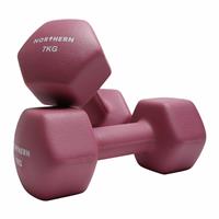Northern Neoprene Hex Dumbbells Pink - 2 x 7kg