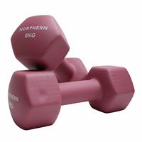 Northern Neoprene Hex Dumbbells Pink - 2 x 8kg