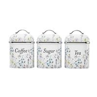 Viewquest Laura Ashley Stainless Steel Set of 3 Wild Meadow Canisters