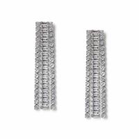 Freedom Silver Tone Crystal Cascade Drop Earrings